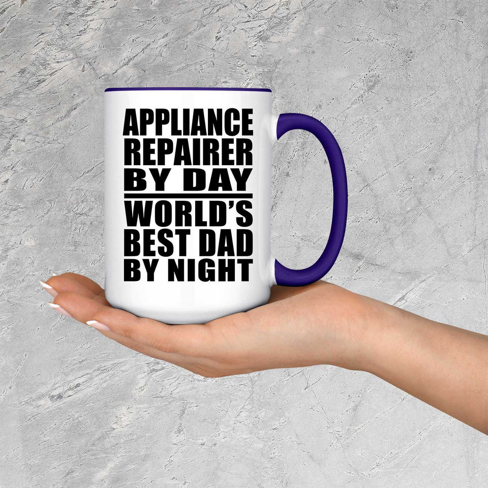 Appliance Repairer By Day World's Best Dad By Night - 15oz Accent Mug Purple