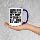 Engineering Technician By Day World's Best Dad By Night - 15oz Accent Mug Purple