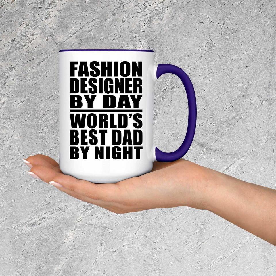 Fashion Designer By Day World's Best Dad By Night - 15oz Accent Mug Purple