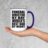 Funeral Director By Day World's Best Dad By Night - 15oz Accent Mug Purple