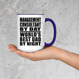 Management Consultant By Day World's Best Dad By Night - 15oz Accent Mug Purple