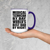 Medical Technician By Day World's Best Dad By Night - 15oz Accent Mug Purple