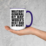 Military General By Day World's Best Dad By Night - 15oz Accent Mug Purple