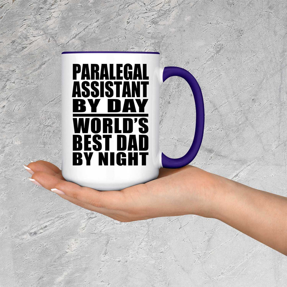 Paralegal Assistant By Day World's Best Dad By Night - 15oz Accent Mug Purple