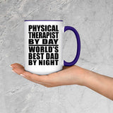 Physical Therapist By Day World's Best Dad By Night - 15oz Accent Mug Purple