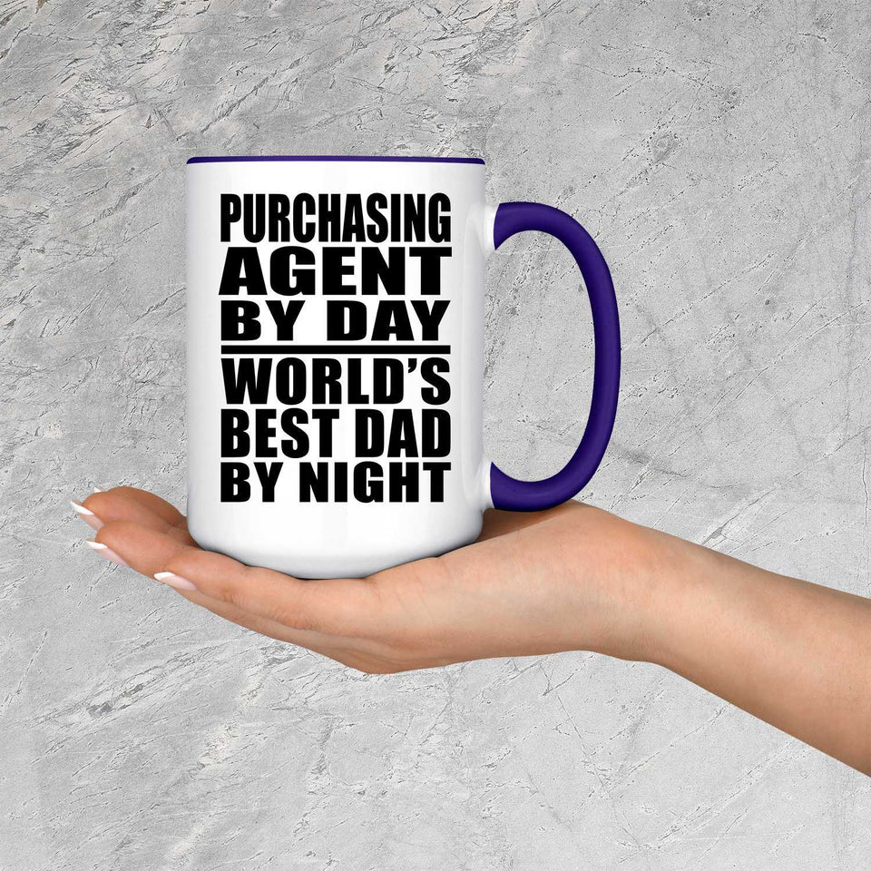 Purchasing Agent By Day World's Best Dad By Night - 15oz Accent Mug Purple