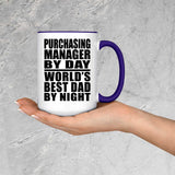 Purchasing Manager By Day World's Best Dad By Night - 15oz Accent Mug Purple