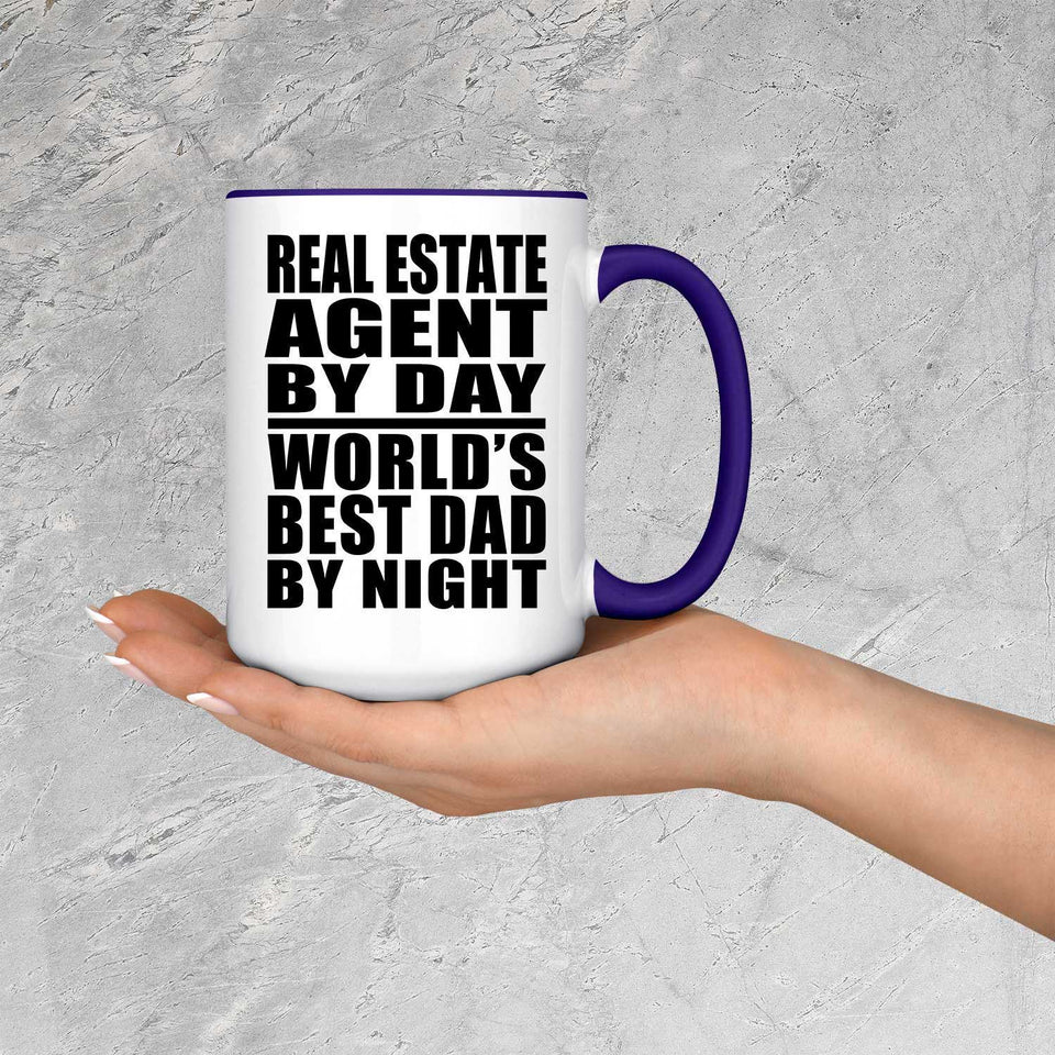 Real Estate Agent By Day World's Best Dad By Night - 15oz Accent Mug Purple