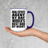 Real Estate Agent By Day World's Best Dad By Night - 15oz Accent Mug Purple