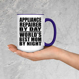 Appliance Repairer By Day World's Best Mom By Night - 15oz Accent Mug Purple