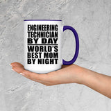 Engineering Technician By Day World's Best Mom By Night - 15oz Accent Mug Purple