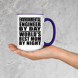 Environmental Engineer By Day World's Best Mom By Night - 15oz Accent Mug Purple