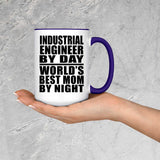 Industrial Engineer By Day World's Best Mom By Night - 15oz Accent Mug Purple