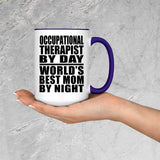 Occupational Therapist By Day World's Best Mom By Night - 15oz Accent Mug Purple