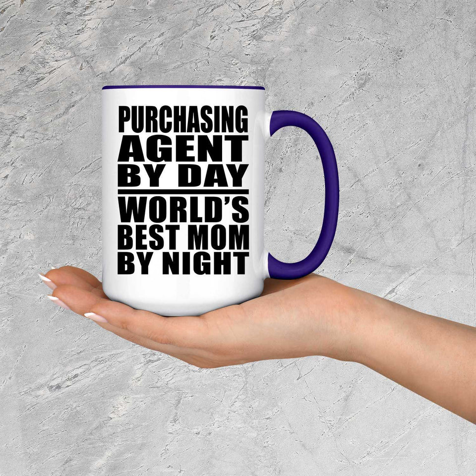 Purchasing Agent By Day World's Best Mom By Night - 15oz Accent Mug Purple