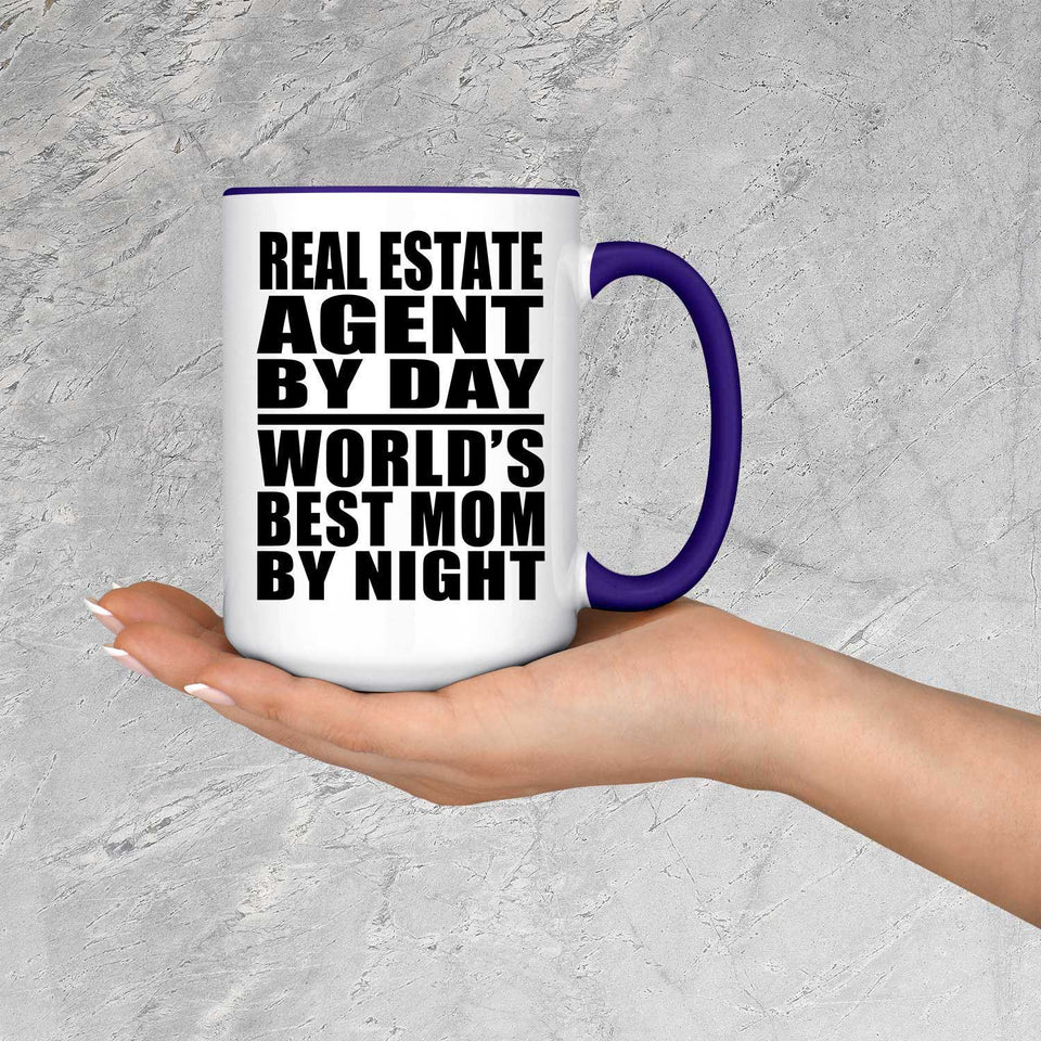 Real Estate Agent By Day World's Best Mom By Night - 15oz Accent Mug Purple