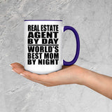 Real Estate Agent By Day World's Best Mom By Night - 15oz Accent Mug Purple
