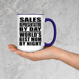 Sales Representative By Day World's Best Mom By Night - 15oz Accent Mug Purple