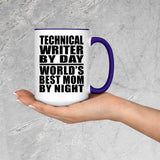 Technical Writer By Day World's Best Mom By Night - 15oz Accent Mug Purple