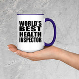 World's Best Health Inspector - 15oz Accent Mug Purple
