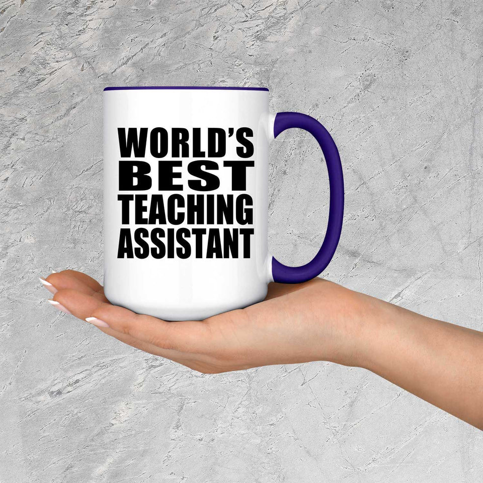World's Best Teaching Assistant - 15oz Accent Mug Purple