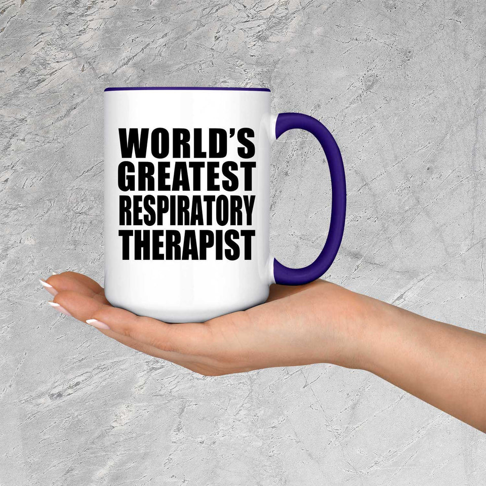 World's Greatest Respiratory Therapist - 15oz Accent Mug Purple