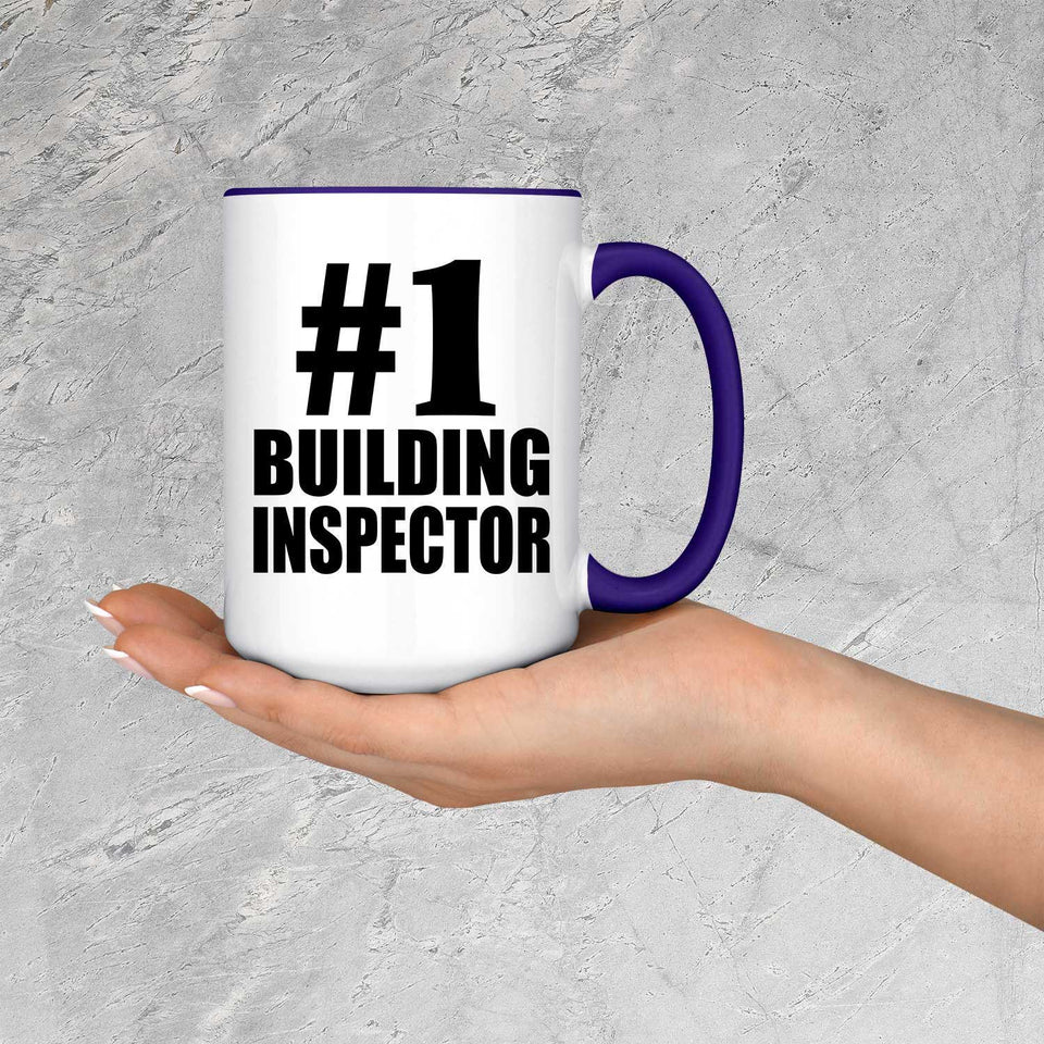 Number One #1 Building Inspector - 15oz Accent Mug Purple
