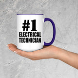 Number One #1 Electrical Technician - 15oz Accent Mug Purple