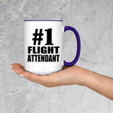 Number One #1 Flight Attendant - 15oz Accent Mug Purple