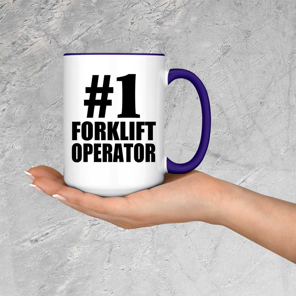 Number One #1 Forklift Operator - 15oz Accent Mug Purple