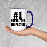 Number One #1 Health Inspector - 15oz Accent Mug Purple