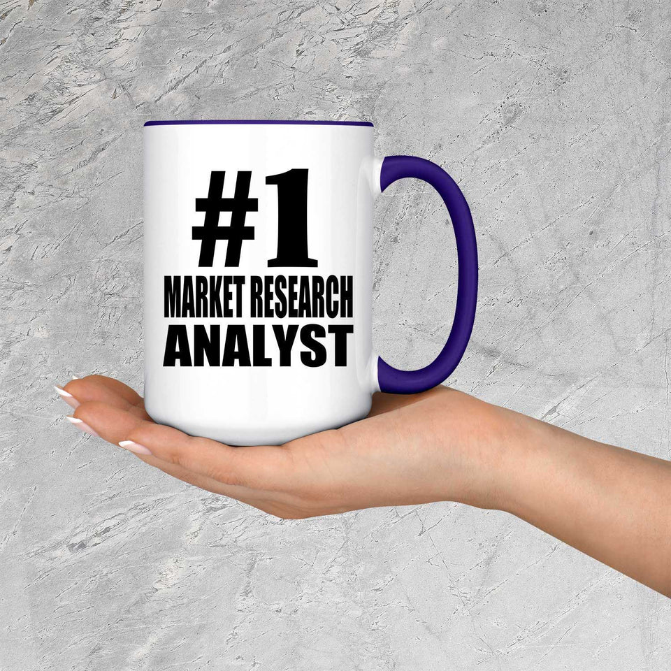 Number One #1 Market Research Analyst - 15oz Accent Mug Purple