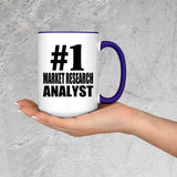 Number One #1 Market Research Analyst - 15oz Accent Mug Purple