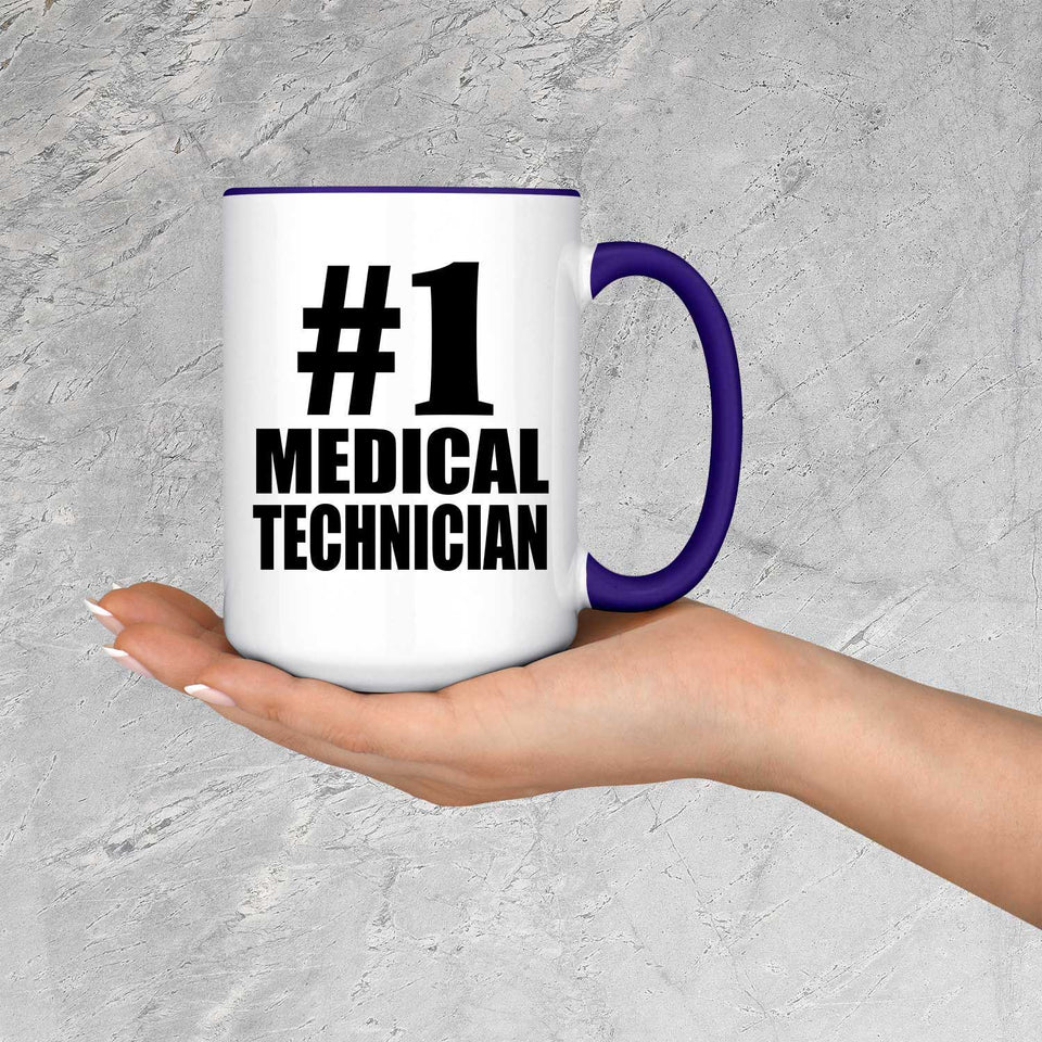 Number One #1 Medical Technician - 15oz Accent Mug Purple