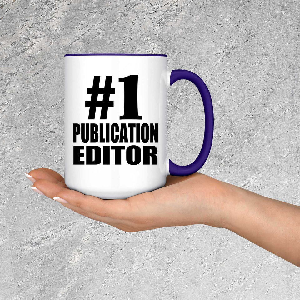Number One #1 Publication Editor - 15oz Accent Mug Purple