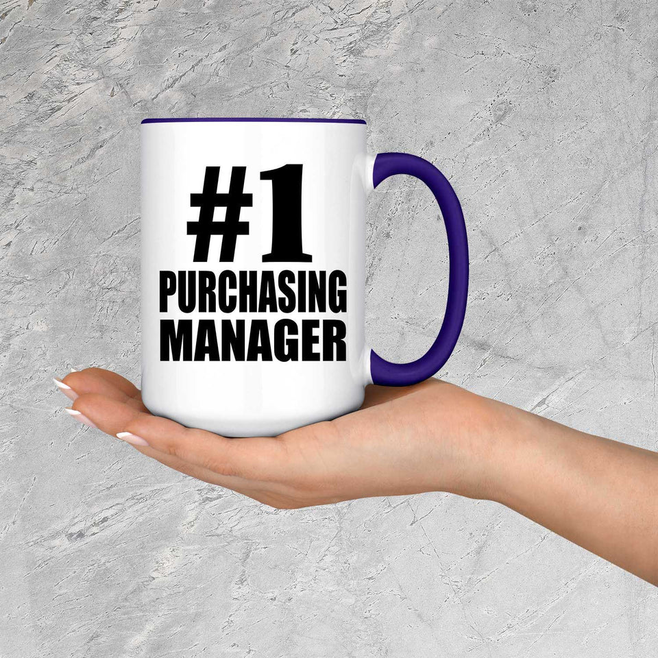 Number One #1 Purchasing Manager - 15oz Accent Mug Purple