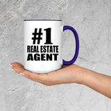Number One #1 Real Estate Agent - 15oz Accent Mug Purple