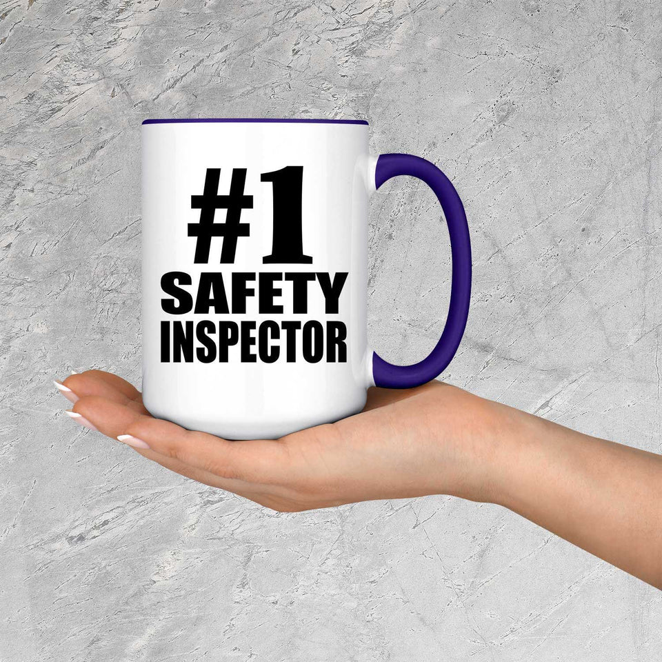 Number One #1 Safety Inspector - 15oz Accent Mug Purple