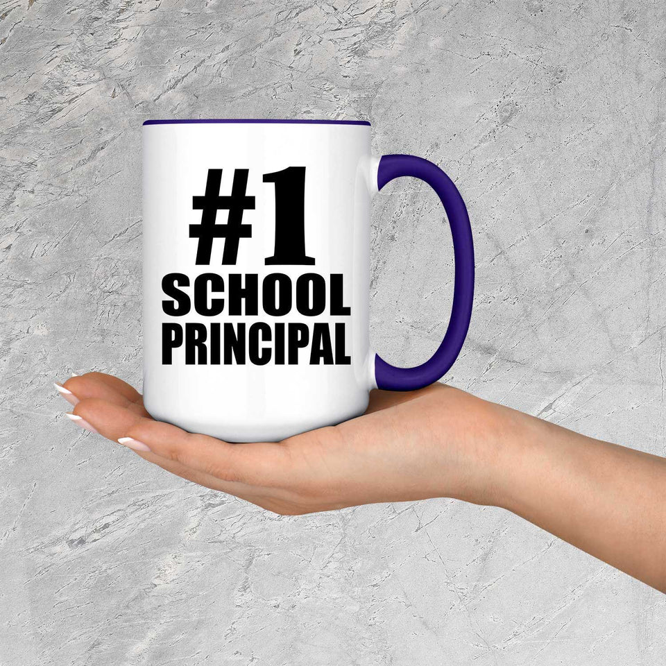 Number One #1 School Principal - 15oz Accent Mug Purple