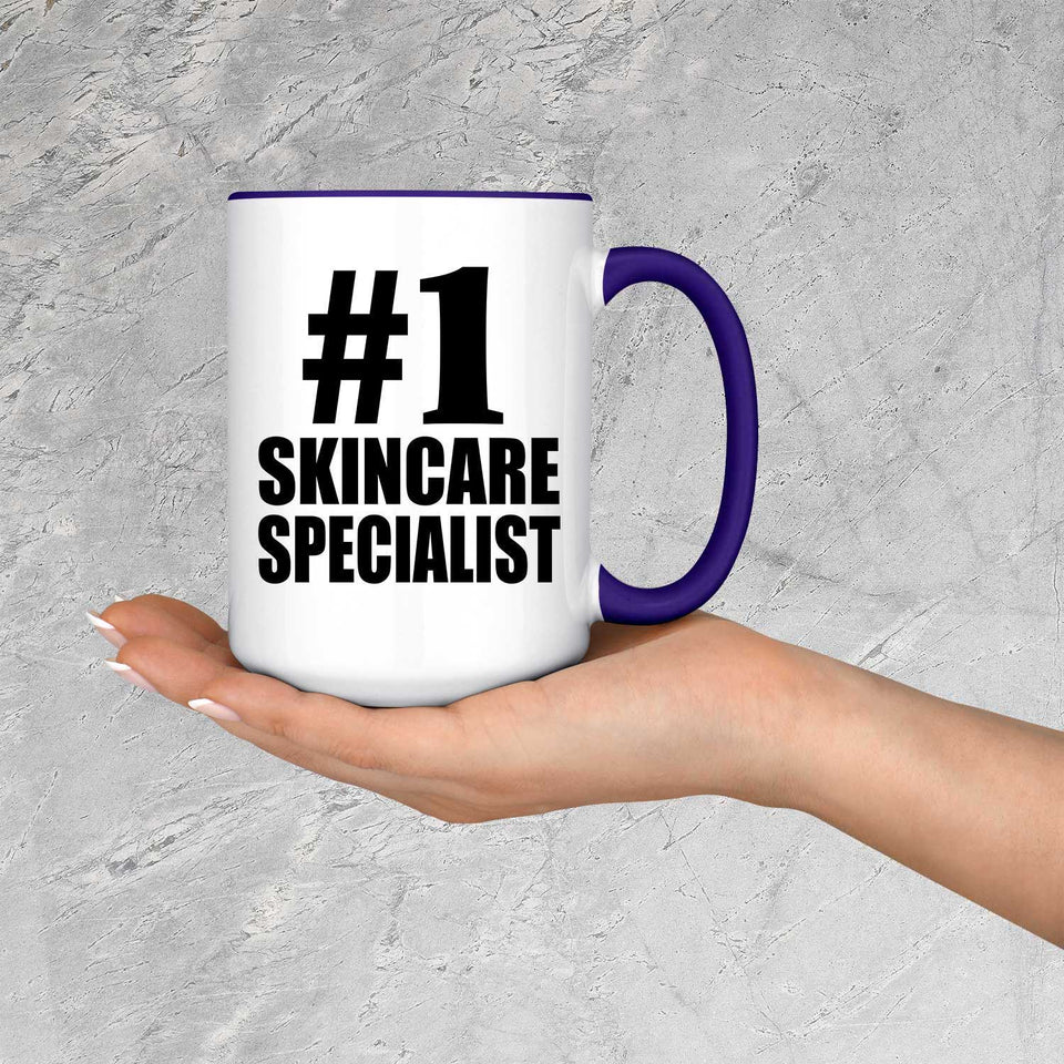 Number One #1 Skincare Specialist - 15oz Accent Mug Purple