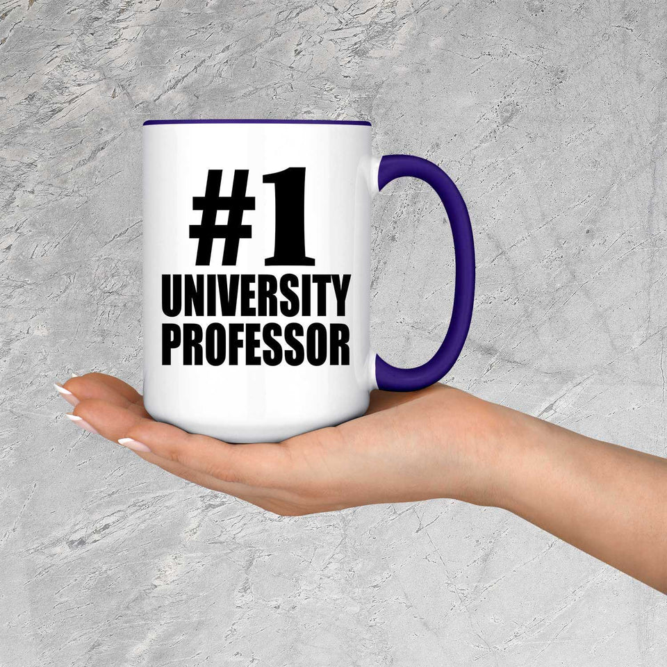 Number One #1 University Professor - 15oz Accent Mug Purple