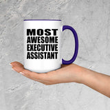 Most Awesome Executive Assistant - 15oz Accent Mug Purple
