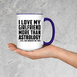 I Love My Girlfriend More Than Astrology - 15oz Accent Mug Purple