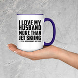 I Love My Husband More Than Jet Skiing - 15oz Accent Mug Purple