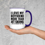 I Love My Boyfriend More Than Jet Skiing - 15oz Accent Mug Purple