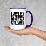 I Love My Boyfriend More Than Kite Flying - 15oz Accent Mug Purple