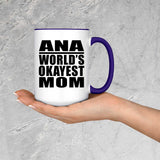 Ana World's Okayest Mom - 15oz Accent Mug Purple