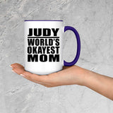 Judy World's Okayest Mom - 15oz Accent Mug Purple