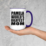 Pamela World's Okayest Mom - 15oz Accent Mug Purple