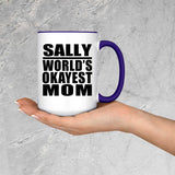 Sally World's Okayest Mom - 15oz Accent Mug Purple